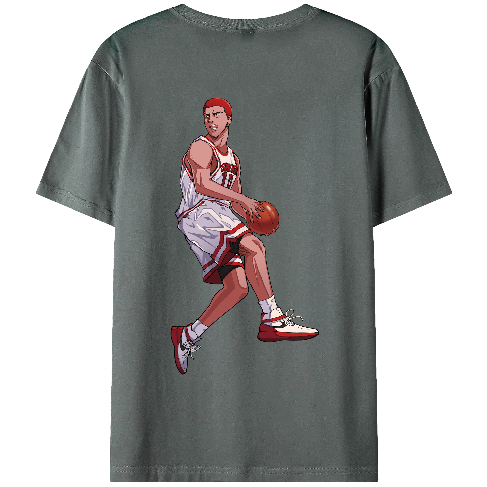 （画像用） SLAM DUNK／スラムダンク 綿100％ メンズ半袖Tシャツ（バックプリント） 通気性